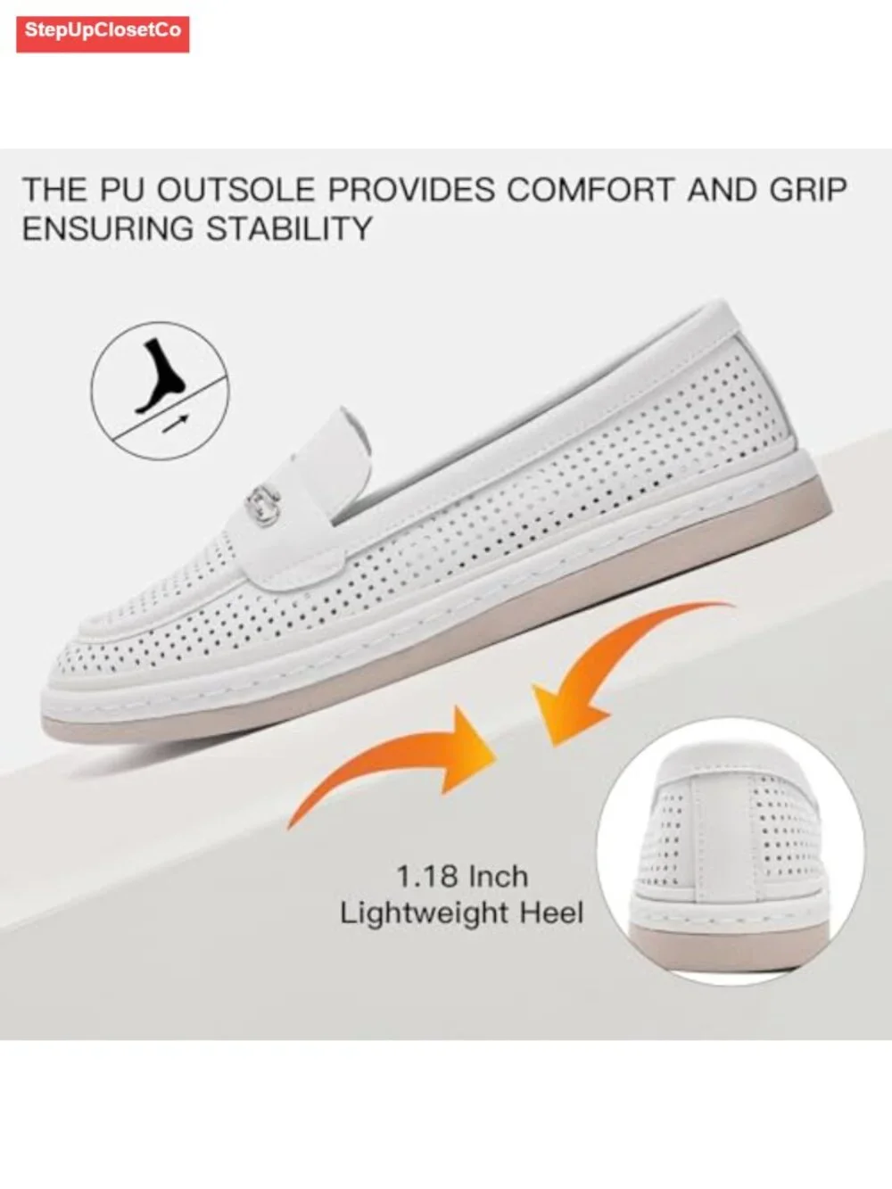 Leather Slip-On Sneakers – Breathable Perforated Casual Walking Shoes,